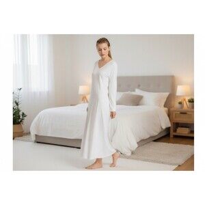 Hanro $300 Night Dress Off White Maxi Nightgown Nwot Size S